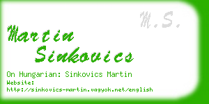 martin sinkovics business card